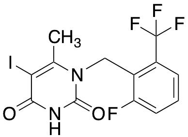 1-{[2-Fluoro-6-(trifluoromethyl)phenyl]methyl}-5-iodo-6-methyl-1,2,3,4-tetrahydropyrimidine-2,4-dione - image 1