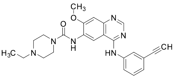 4-Ethyl-N-[4-[(3-ethynylphenyl)amino]-7-methoxy-6-quinazolinyl]-1-piperazinecarboxamide - image 1