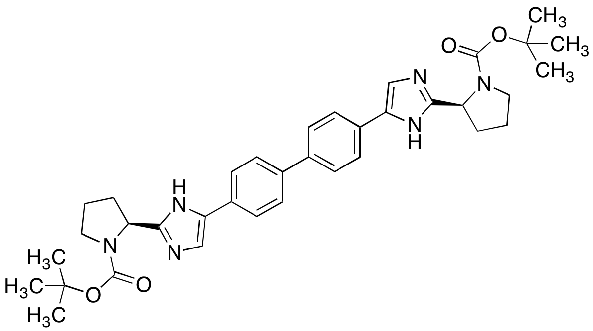 (2S,2'S)-2,2'-([1,1'-Biphenyl]-4,4'-diyldi-1H-imidazole-5,2-diyl)bis-1-pyrrolidinecarboxylic Acid 1,1'-Bis(1,1-dimethylethyl) Ester - image 1