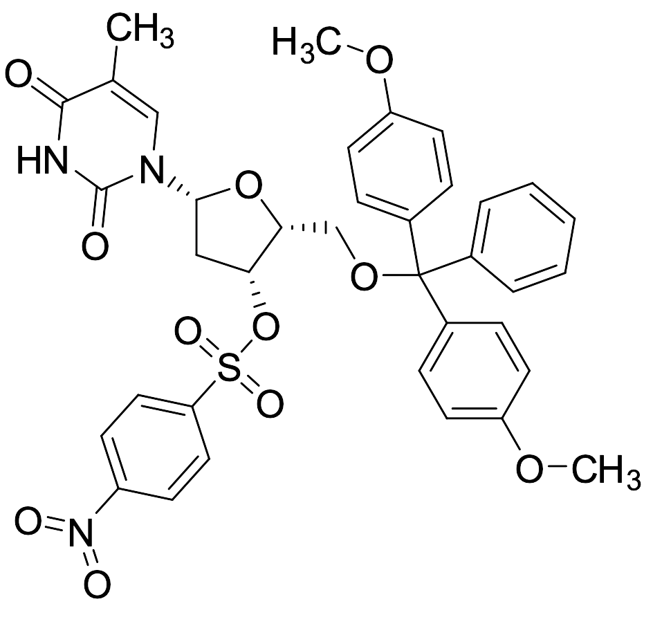 1-(2'-Deoxy-5'-O-DMT-3'-O-nitrophenylsulphonyl-b-D-lyxofuranosyl)thymine - image 1