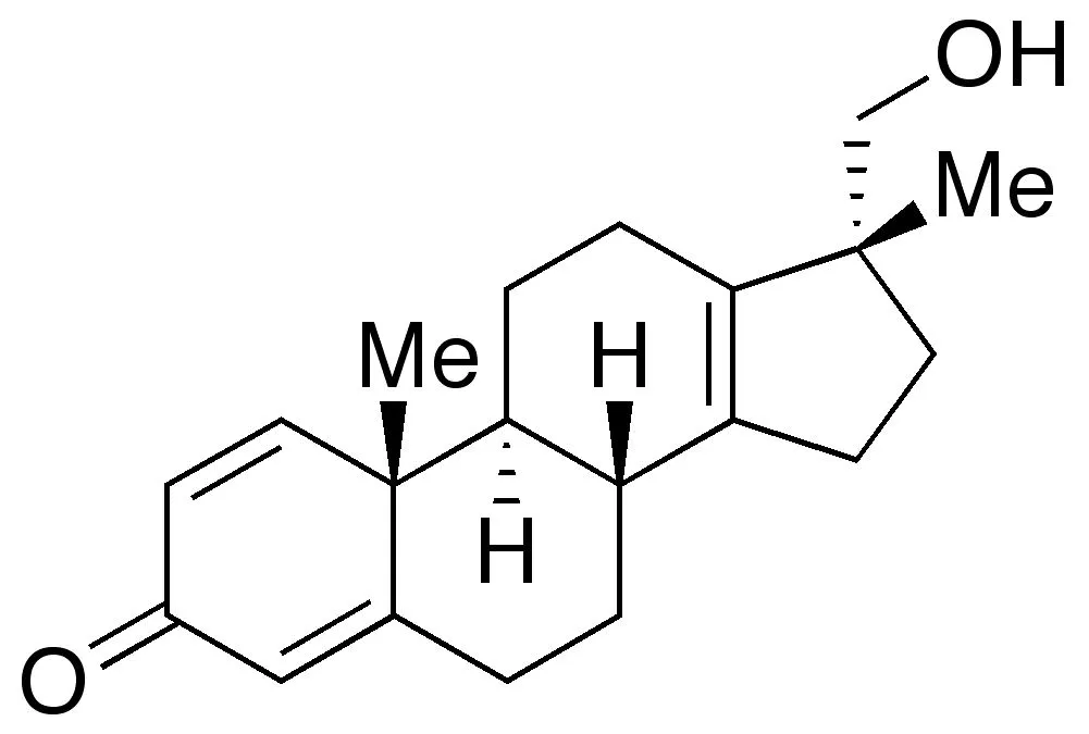 17alpha-Hydroxymethyl-17beta-methyl-18-norandrosta-1,4,13-trien-3-one - image 1
