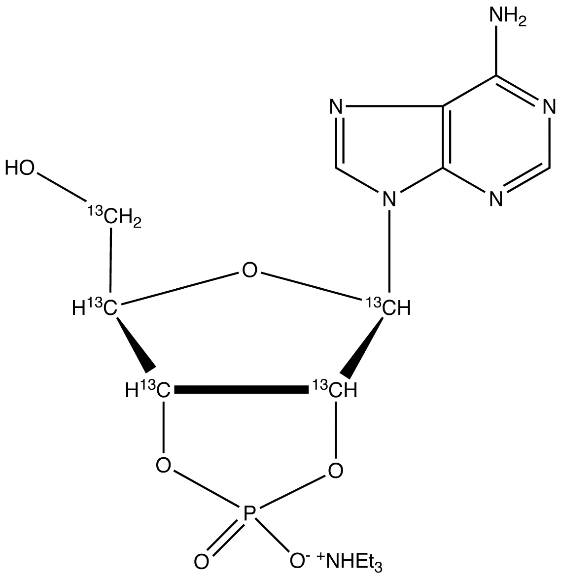 Adenosine 2',3'-Cyclic Phosphate-13C5 Triethylammonium Salt - image 1