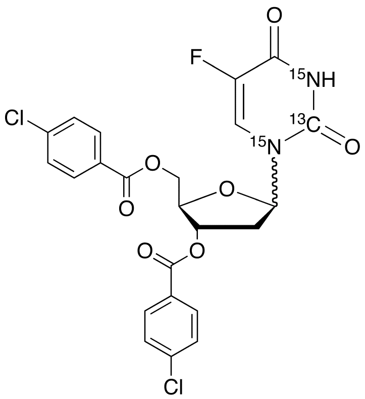 3,5-Di-O-p-chlorobenzoyl Alpha,Beta-Floxuridine-13C,15N2 - image 1