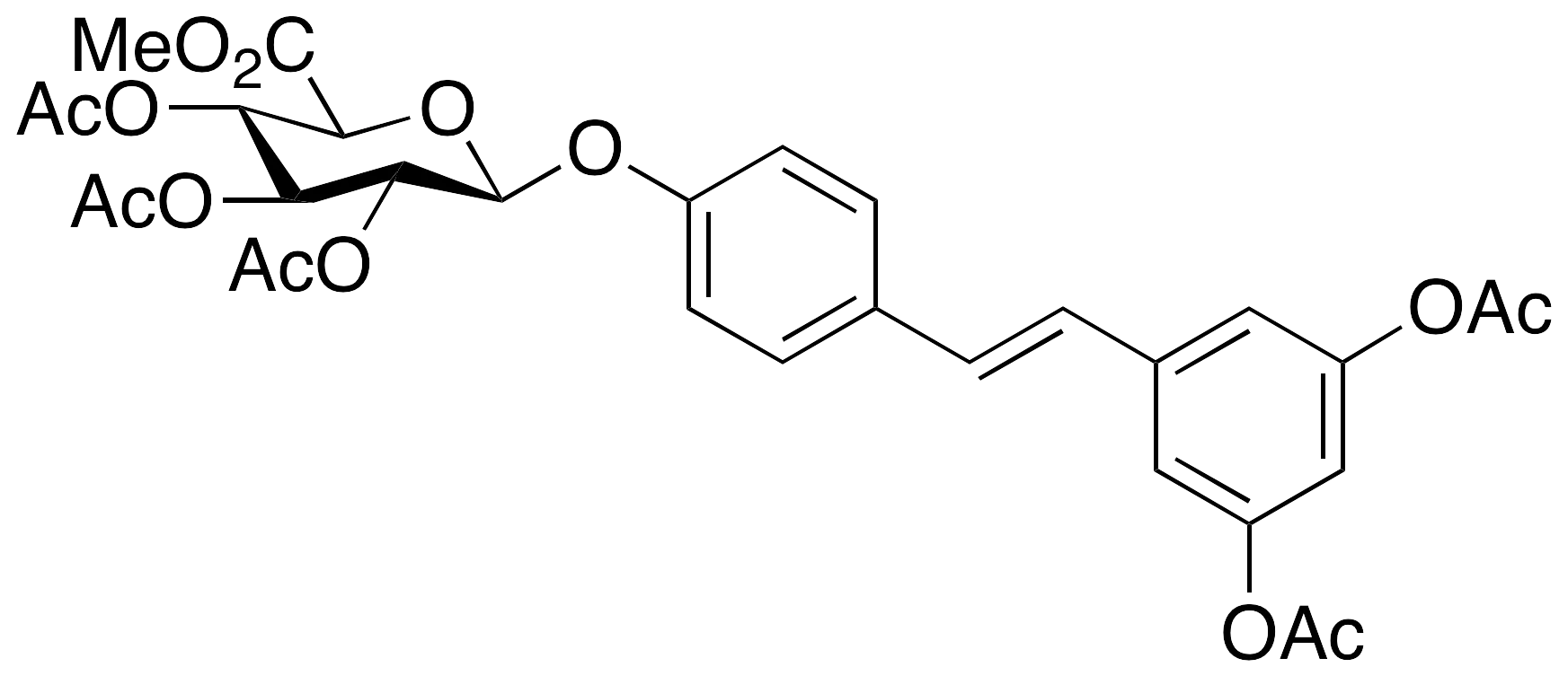 trans Resveratrol Penta-O-acetyl-4’-Beta-D-glucuronide Methyl Ester - image 1