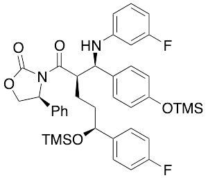 (4S)-3-[(2R,5S)-5-(4-Fluorophenyl)-2-[(R)-[(3-fluorophenyl)amino][4-[(trimethylsilyl)oxy]phenyl]methyl]-1-oxo-5-[(trimethylsilyl)oxy]pentyl]-4-phenyl-2-oxazolidinone - image 1