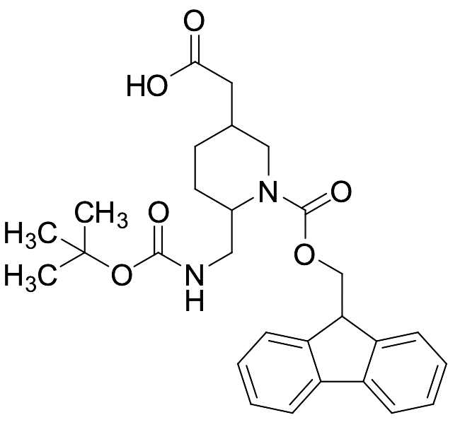 6-[[[(1,1-Dimethylethoxy)carbonyl]amino]methyl]-1-[(9H-fluoren-9-ylmethoxy)carbonyl]-3-piperidineacetic Acid - image 1