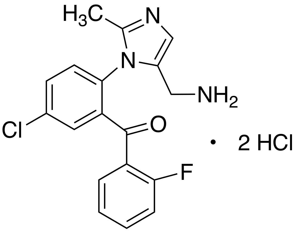 [2-[5-(Aminomethyl)-2-methyl-1H-imidazol-1-yl]-5-chlorophenyl](2-fluorophenyl)-methanone Dihydrochloride - image 1