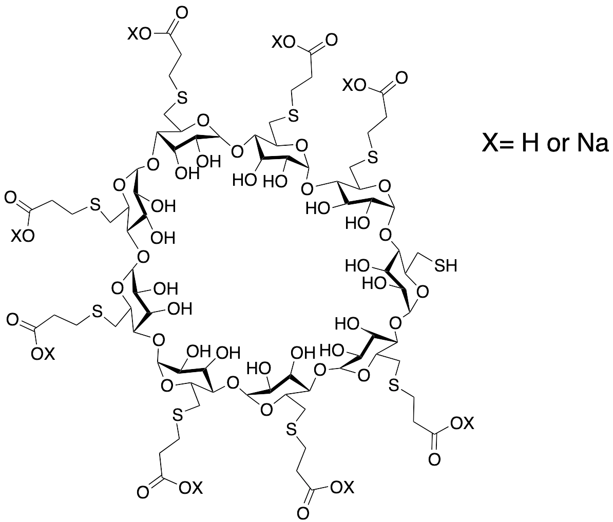6-Deoxy-6-thio-heptakis(6-deoxy-6-(2-carboxyethyl)thio)-gamma-cyclodextrin - image 1