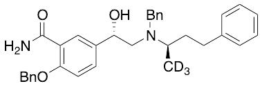 [S-(R*,S*)]-5-[1-Hydroxy-2-[(1-methyl-3-phenylpropyl)(phenylmethyl)amino]ethyl]-2-(phenylmethoxy)benzamide-d3 - image 1