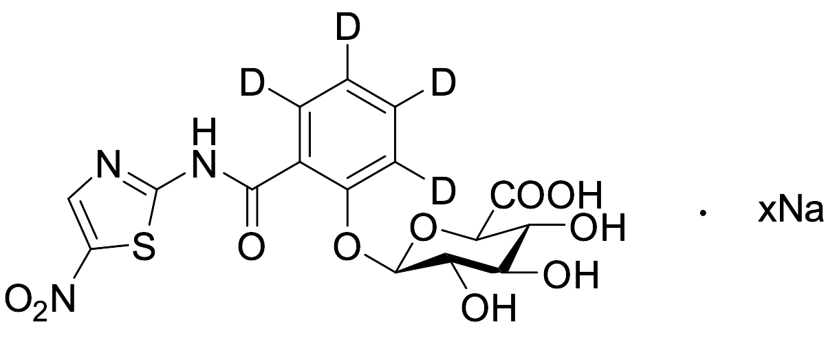 Tizoxanide-d4 Glucuronide Sodium Salt - image 1