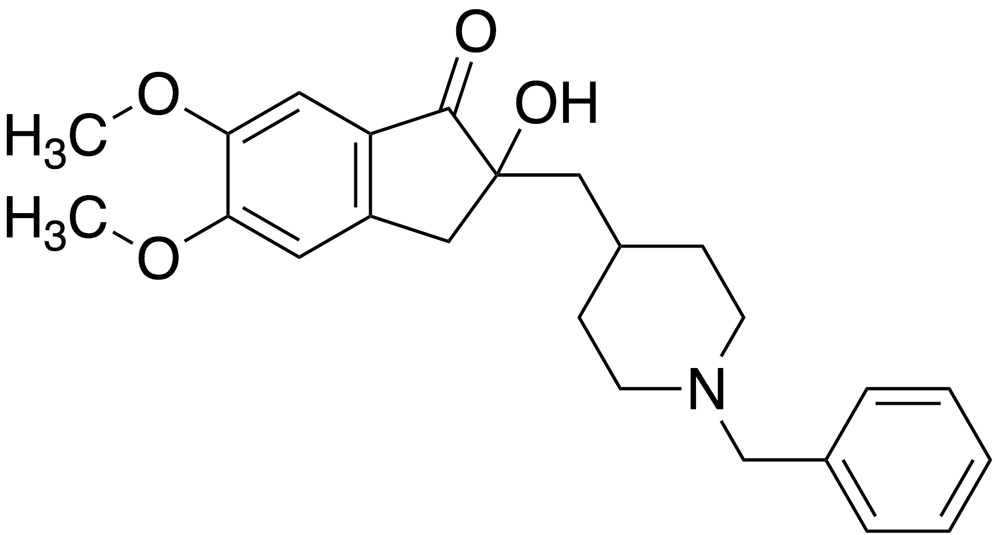 2-((1-Benzylpiperidin-4-yl)methyl)-2-hydroxy-5,6-dimethoxy-2,3-dihydro-1H-inden-1-one - image 1