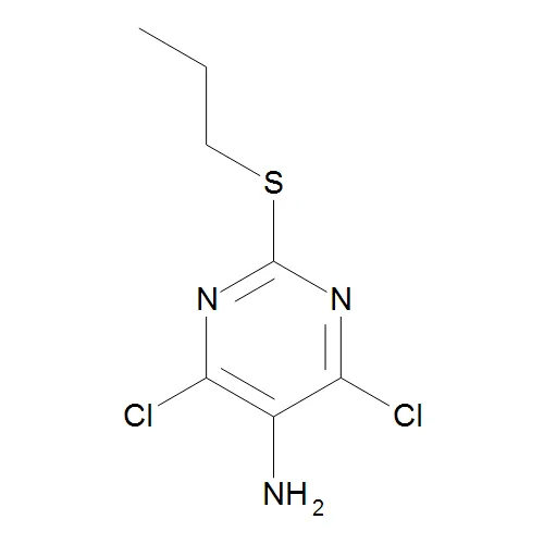 4,6-Dichloro-2-(propylthio)pyrimidin-5-amine - image 1