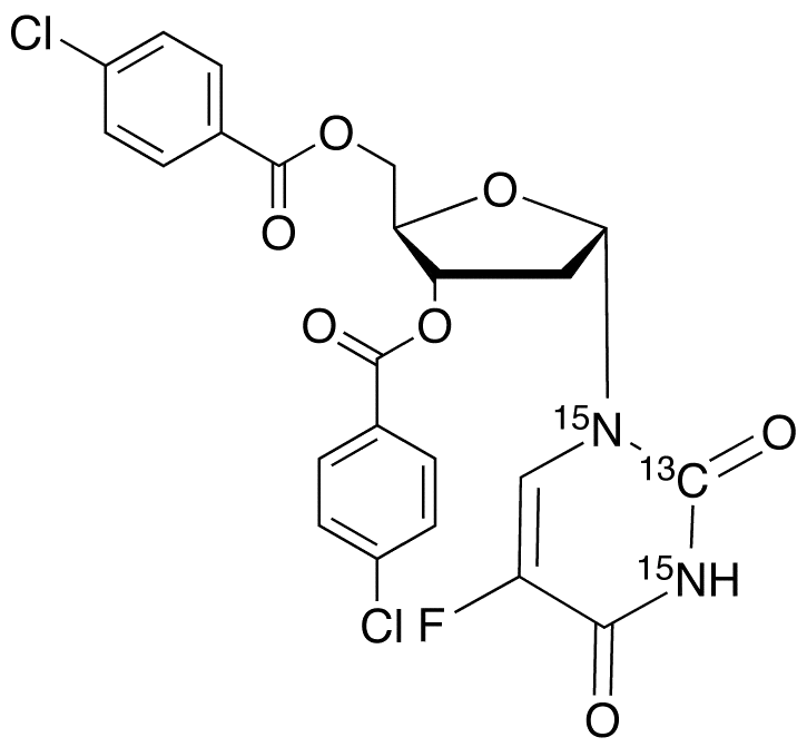3,5-Di-O-p-chlorobenzoyl Alpha-Floxuridine-13C,15N2 - image 1