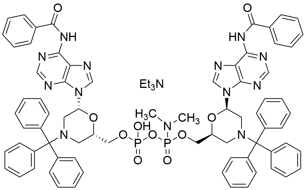 N6-Benzoyl-adenine-4-trityl-2-morpholinyl]methyl-N6-Benzoyl-adenine-2-morpholinyl]methyl-N,N-dimethylphosphoramidochloridate phosphate Ditriethylamin Salt  - image 1
