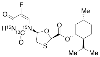 (2R,5S)-((1R,2S,5R)-2-Isopropyl-5-methylcyclohexyl)-5-(5-fluoro-2,4-dioxo-3,4-dihydropyrimidin-1(2H)-yl)-1,3-oxathiolate-13C,15N2 - image 1