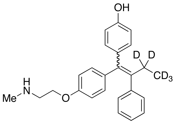 N-Desmethyl-4-hydroxy Tamoxifen-d5 (1:1 E/Z Mixture) - image 1