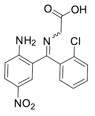 2-(((2-Amino-5-nitrophenyl)(2-chlorophenyl)methylene)amino)acetic Acid - image 1