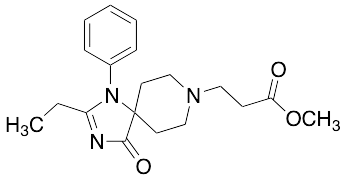 Methyl 3-(2-Ethyl-4-oxo-1-phenyl-1,3,8-triazaspiro[4.5]dec-2-en-8-yl)propanoate - image 1