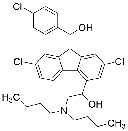2-(Dibutylamino)-1-(2,7-dichloro-9-((4-chlorophenyl)(hydroxy)methyl)-9H-fluoren-4-yl)ethan-1-ol - image 1