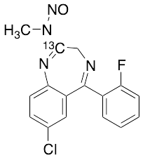 7-Chloro-5-(2-fluorophenyl)-2-(N-nitrosomethylamino)-3H-1,4-benzodiazepine-13C - image 1