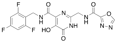 N-((5-Hydroxy-6-oxo-4-((2,4,6-trifluorobenzyl)carbamoyl)-1,6-dihydropyrimidin-2-yl)methyl)-1,3,4-oxadiazole-2-carboxamide - image 1