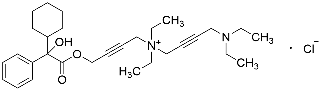 4-(2-Cyclohexyl-2-hydroxy-2-phenylacetoxy)-N-(4-(diethylamino)but-2-yn-1-yl)-N,N-diethylbut-2-yn-1-aminium Chloride (>90%) - image 1