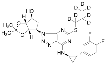 Deshydroxyethoxy-2,3-O-(dimethylmethylene) Ticagrelor-d7 - image 1