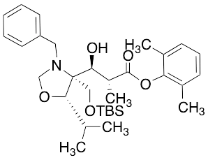 3-[(4S,5S)-N-Benzyl-4-(t-butyldimethylsilyloxymethyl)-5-isopropyloxazoladin-4-yl]-(2R,3S)-3-hydroxy-2-methylpropionic Acid, 2,6-Dimethylphenyl Ester - image 1