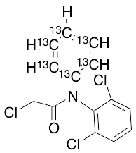 2-Chloro-N-(2,6-dichlorophenyl)-N-phenylacetamide-13C6 - image 1