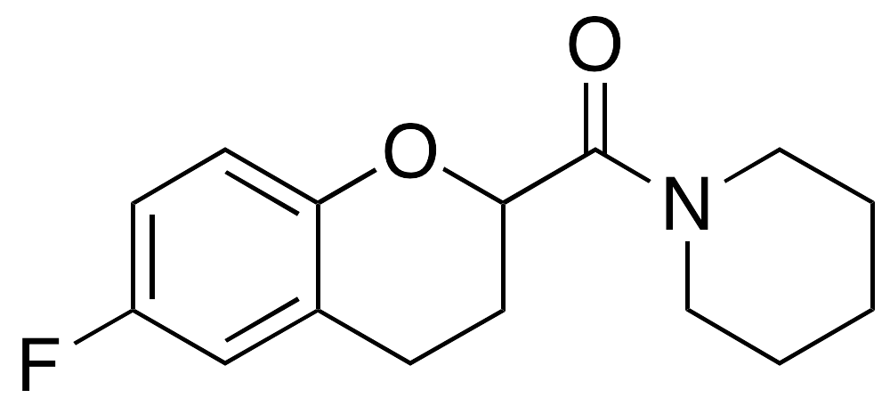 1-[(6-Fluoro-3,4-dihydro-2H-1-benzopyran-2-yl)carbonyl]piperidine - image 1