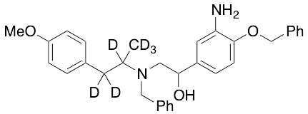rac N-Benzyl-N-[2-hydroxyl-2-(4-benzyloxy-3-aminophenyl)-ethyl]-3-(4-methoxyphenyl)-2-propylamine-d6 - image 1