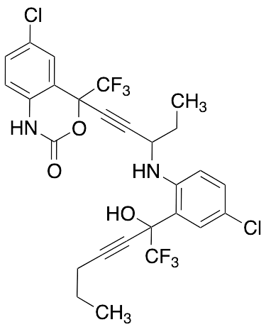 6-Chloro-4-(3-((4-chloro-2-(1,1,1-trifluoro-2-hydroxyhept-3-yn-2-yl)phenyl)amino)pent-1-yn-1-yl)-4-(trifluoromethyl)-1H-benzo[d][1,3]oxazin-2(4H)-one - image 1