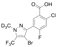 5-[4-Bromo-1-methyl-5-(trifluoromethyl)-1H-pyrazol-3-yl]-2-chloro-4-fluorobenzoic Acid-d3 - image 1