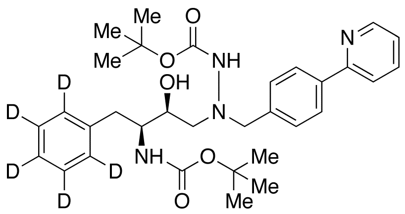Des-N-(methoxycarbonyl)-L-tert-leucine Bis-Boc Atazanavir-d5 - image 1
