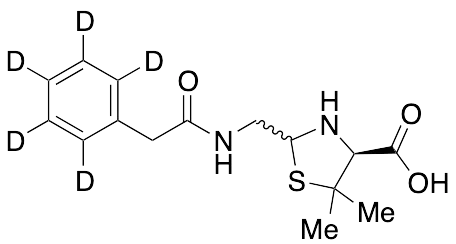 5,5-Dimethyl-2-[[(phenylacetyl)amino]methyl]-4-thiazolidinecarboxylic Acid-d5(Mixture of Diastereomers) - image 1