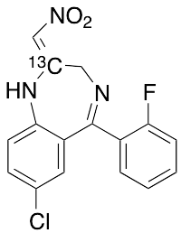 7-Chloro-1,3-dihydro-5-(2-fluorophenyl)-2-nitromethyl-ene-2H-1,4-benzodiazepine-13C1 - image 1