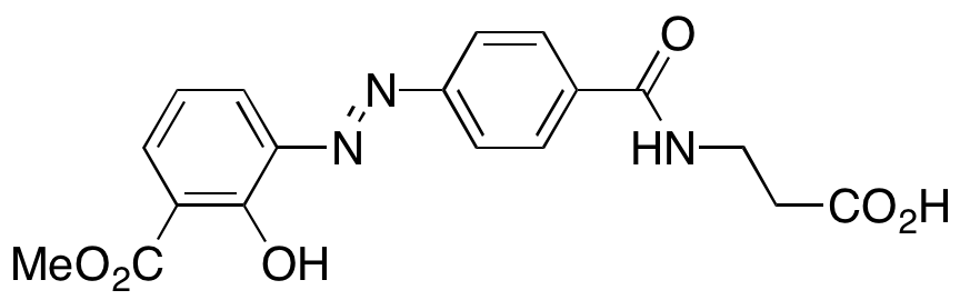 (E)-3-(4-((2-Hydroxy-3-(methoxycarbonyl)phenyl)diazenyl)benzamido)propanoic Acid - image 1