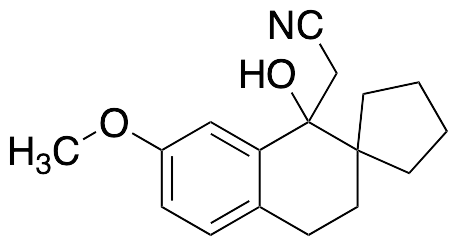 (±)-3',4'-Dihydro-1'-hydroxy-7'-methoxy-spiro[cyclopentane-1,2'(1'H)-naphthalene]-1'-acetonitrile - image 1