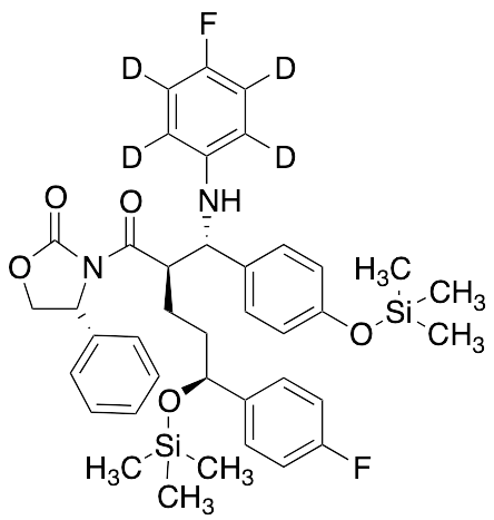 (4S)-3-[(2R,5S)-5-(4-Fluorophenyl)-2-[(S)-[(4-fluorophenyl)amino][4-[(trimethylsilyl)oxy]phenyl]methyl]-1-oxo-5-[(trimethylsilyl)oxy]pentyl]-4-phenyl-2-oxazolidinone-d4 - image 1