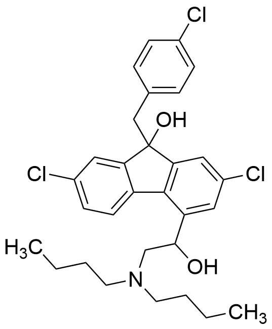 2,7-Dichloro-9-(4-chlorobenzyl)-4-(2-(dibutylamino)-1-hydroxyethyl)-9H-fluoren-9-ol - image 1