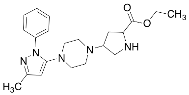 Ethyl 4-(4-(3-methyl-1-phenyl-1H-Pyrazol-5-yl)piperazin-1-yl)pyrrolidine-2-carboxylate - image 1