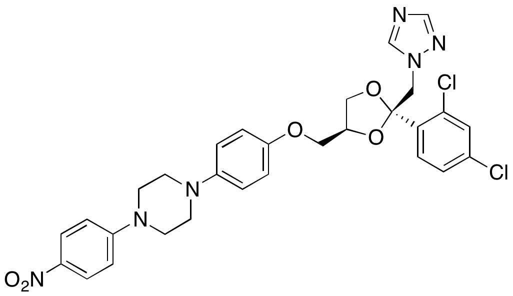 1-[4-[[(2R,4S)-2-(2,4-Dichlorophenyl)-2-(1H-1,2,4-triazol-1-ylmethyl)-1,3-dioxolan-4-yl]methoxy]phenyl]-4-(4-nitrophenyl)piperazine - image 1