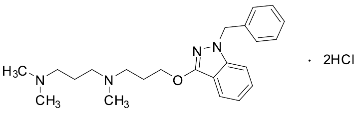 N1-(3-((1-Benzyl-1H-indazol-3-yl)oxy)propyl)-N1,N3,N3-trimethylpropane-1,3-diamine Dihydrochloride - image 1