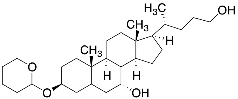 (3S,7R,9S,10S,13R,14S,17R)-17-((R)-5-Hydroxypentan-2-yl)-10,13-dimethyl-3-((tetrahydro-2H-pyran-2-yl)oxy)hexadecahydro-1H-cyclopenta[a]phenanthren-7-ol - image 1