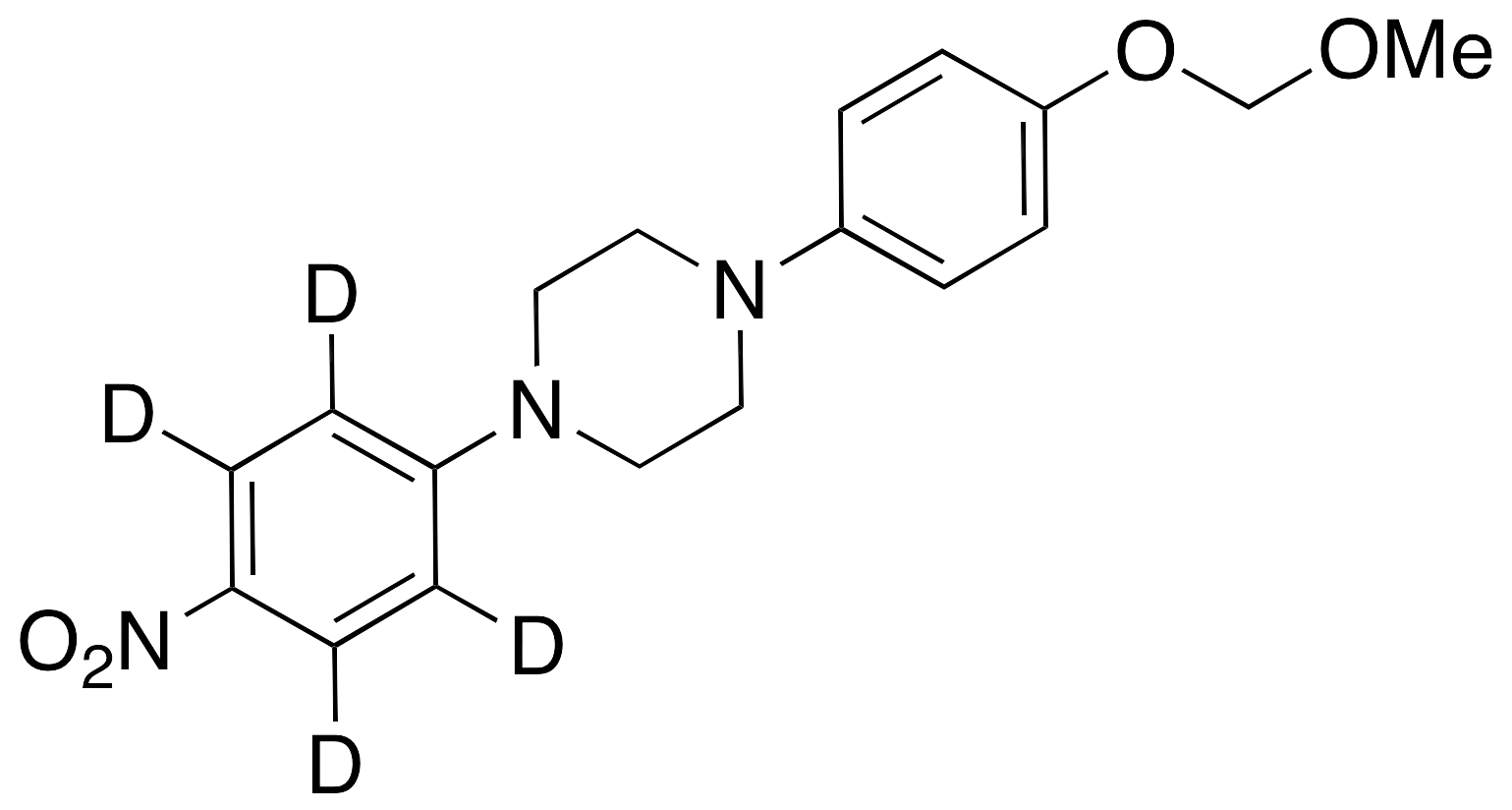 1-(4-O-Methoxymethyl-4-hydroxyphenyl)-4-(4-nitrophenyl)piperazine-d4 - image 1