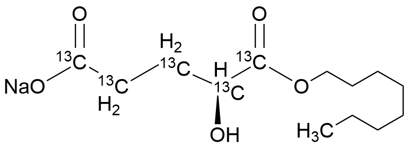 (2S)-Octyl-alpha-hydroxyglutarate-13C5 Sodium - image 1