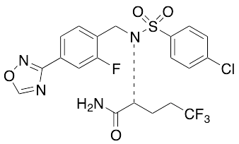 (R)-2-[[4-chlorophenyl)sulfonyl][[2-fluoro-4-(1,2,4-oxadiazol-3-yl)phenyl]methyl]amino]-5,5,5-trifluoropentanamide - image 1