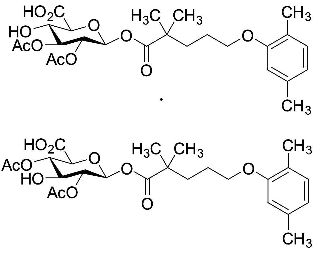 Gemfibrozil 1-O-Beta-D-(3,4,5-O-Triacetyl)hydroxy-glucuronide (Mixture of Structural Isomers) - image 1