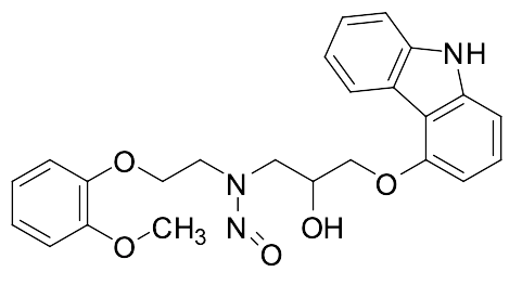 N-(3-((9H-Carbazol-4-yl)oxy)-2-hydroxypropyl)-N-(2-(2-methoxyphenoxy)ethyl)nitrous Amide - image 1