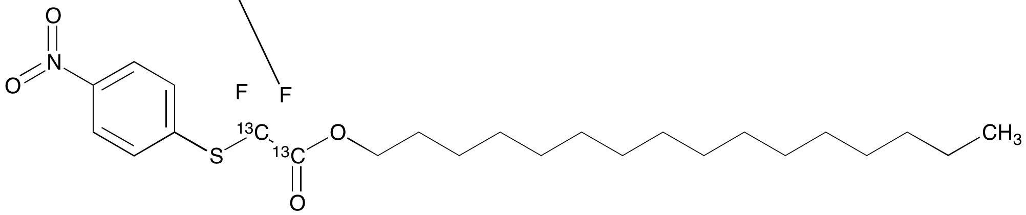 Hexadecyl 2,2-Difluoro-2-((4-nitrophenyl)thio)acetate-13C2 - image 1